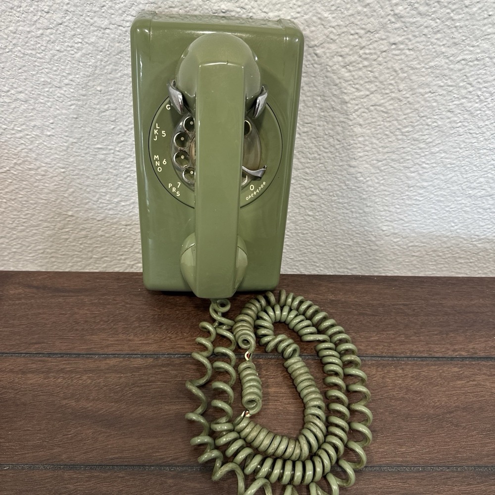 Vintage Stromberg-Carlson Rotary Wall Telephone Avocado Green Retro